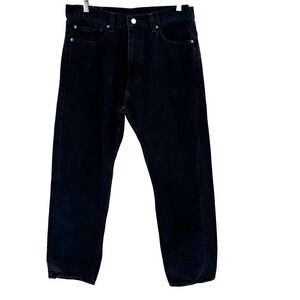 Levis 505 Straight Leg Jeans Men's 36X32 Black Denim Western Cowboy Rodeo Preppy